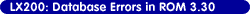 Database errors in ROM 330